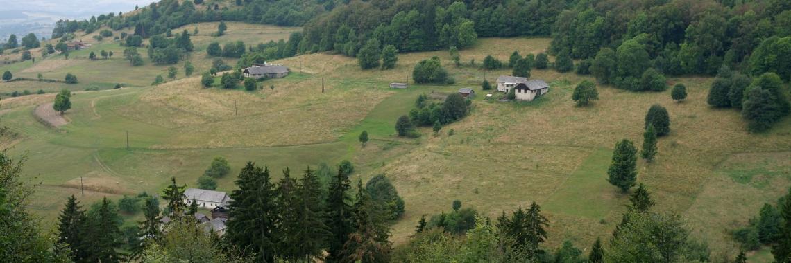 Terraced landscape in Hrinova in Slovakia