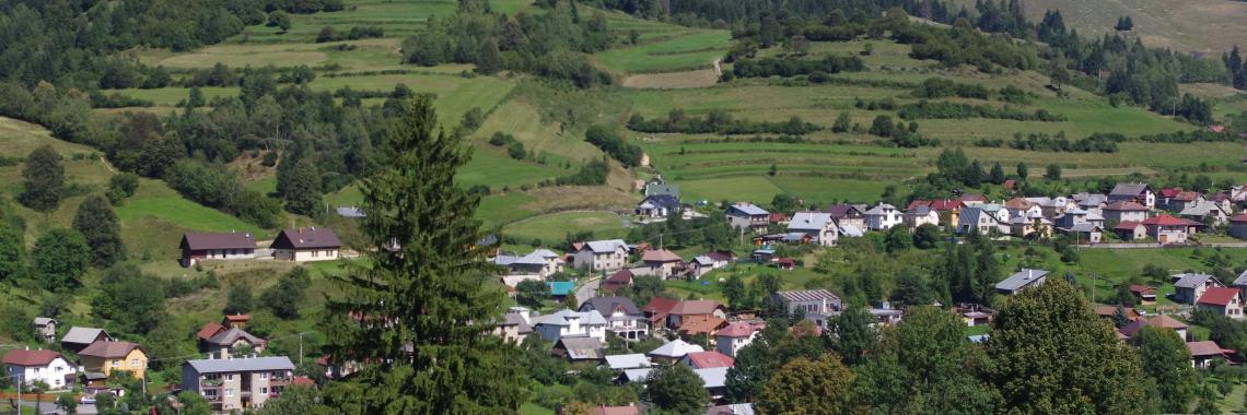 Terraced landscape in Cierny Balog in Slovakia